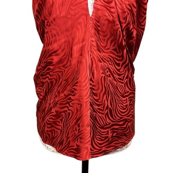 Ronny Kobo June Tiger Jacquard Halter Top Orange Red Silk Blend Small Blouse - Picture 11 of 11